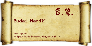 Budai Manó névjegykártya